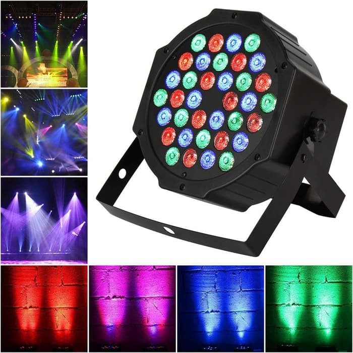 Par Light 18 36 LED RGB Mini Flat Stage /Lampu Panggung /LED MINI PAR 36W PLUS Remote