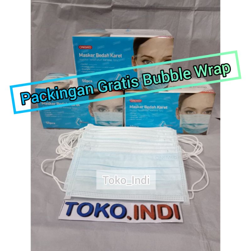 Masker Medis Onemed / Masker Bedah Karet onemed 3 ply Earloop isi 50 pcs