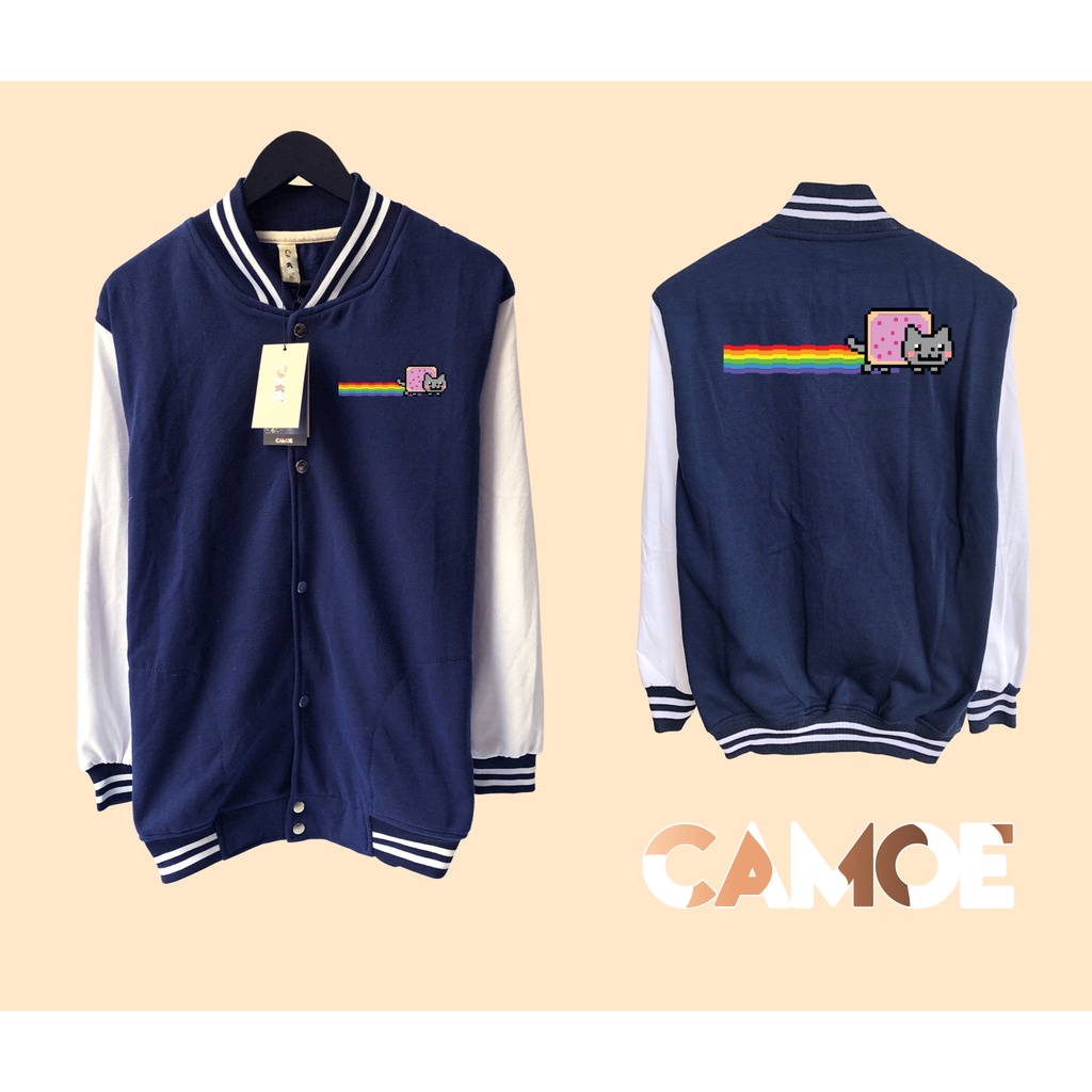 Jaket Baseball Varsity Meme Nyan Cat NFT