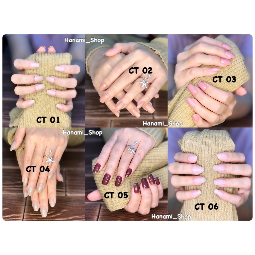 [HANAMI] KUKU PALSU NAILART FAKE NAIL Square Oval Squoval Glossy nude ct strip KPS