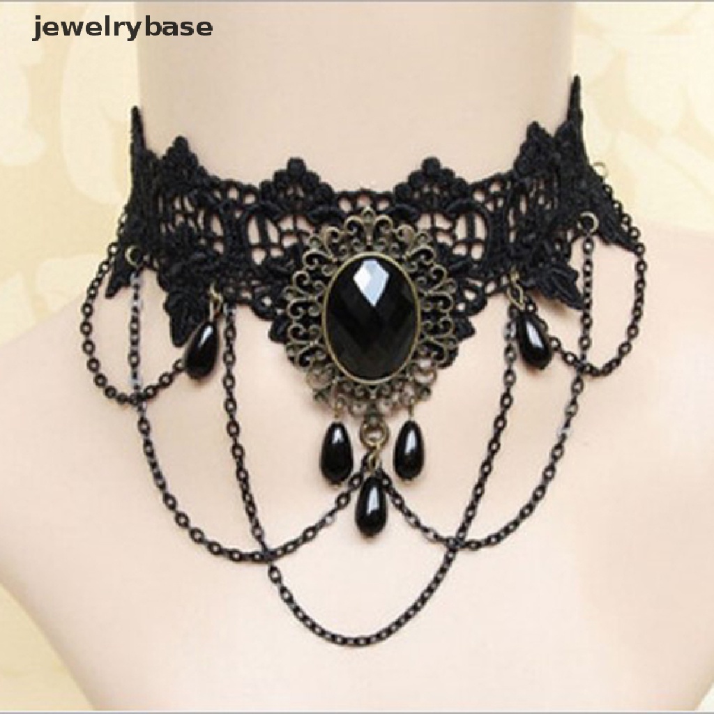 1 Pc Kalung Choker Dengan Liontin Palsu Gaya Vintage Gothic