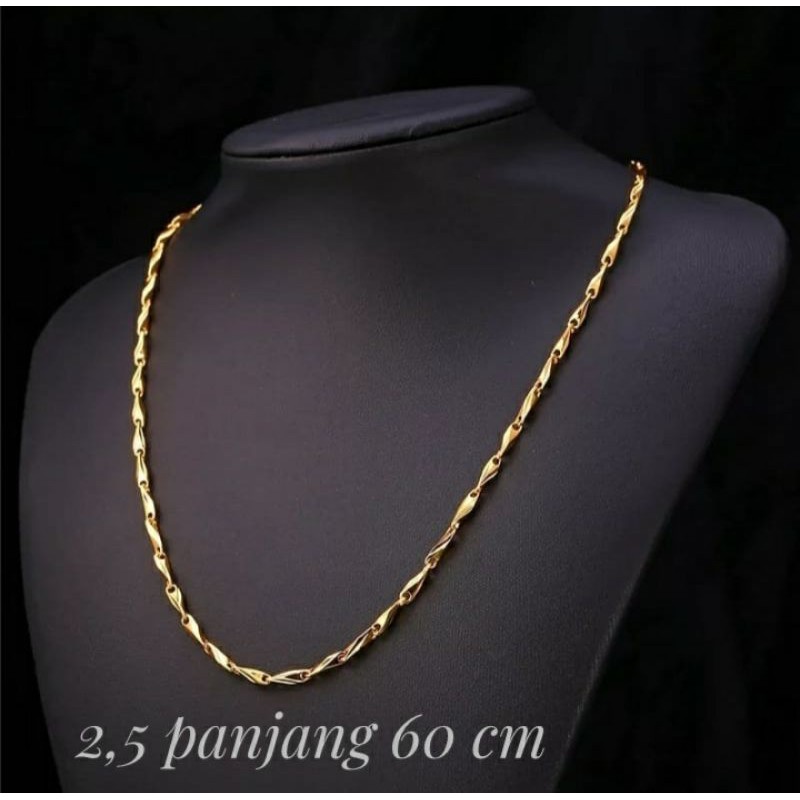 Kalung Titanium Biji padi kecil Anti karat selamanya