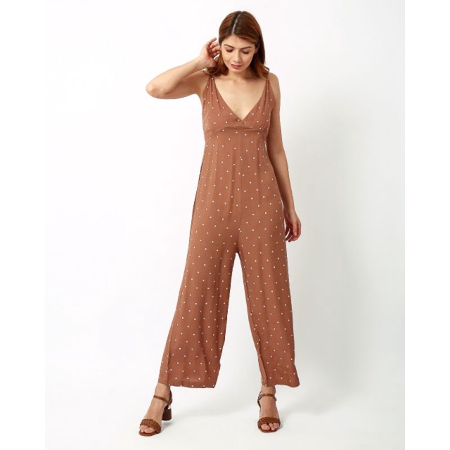 Jumpsuit Polkadot Brown