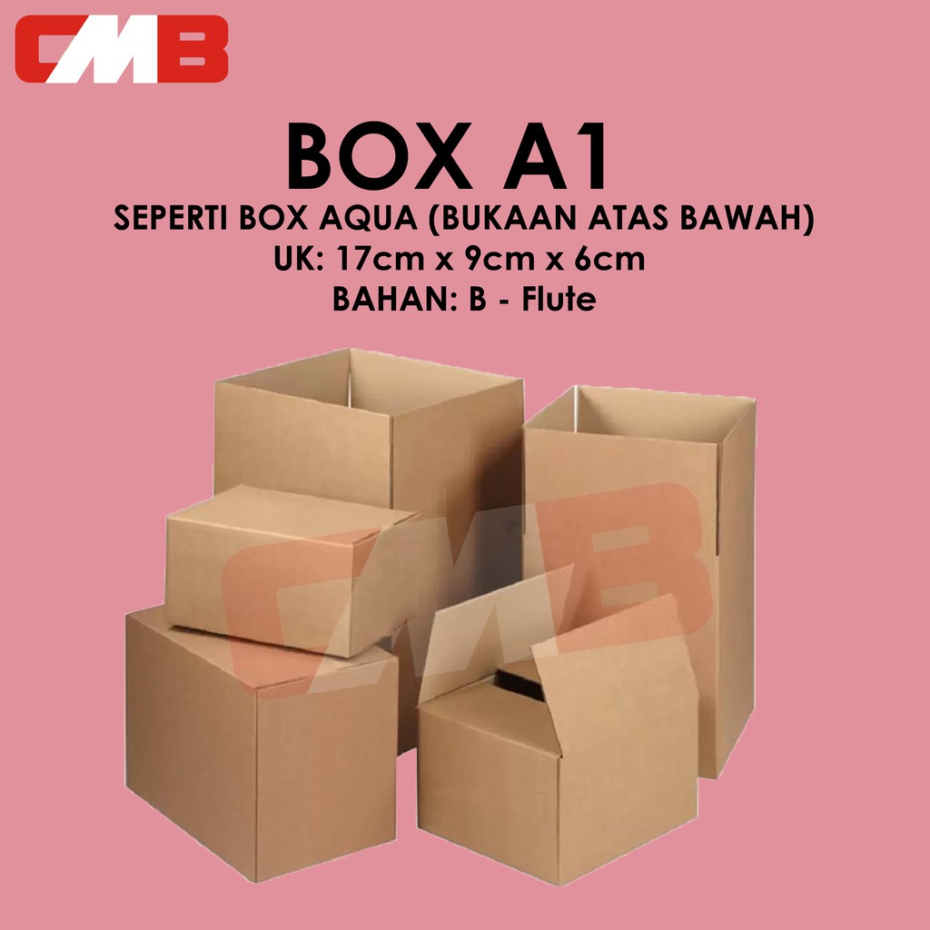 

kardus karton custom box packing packaging makanan hampers baju polos oleh oleh Uk. 17 x 9 x 6