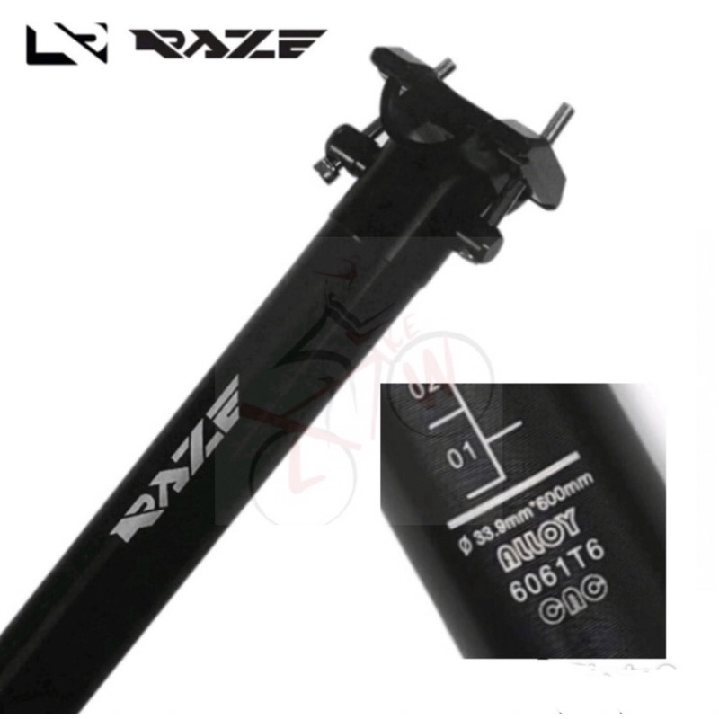 Seatpost Raze 33.9 mm x 600 mm Alloy Original | Seatpost Sepeda Lipat Seli