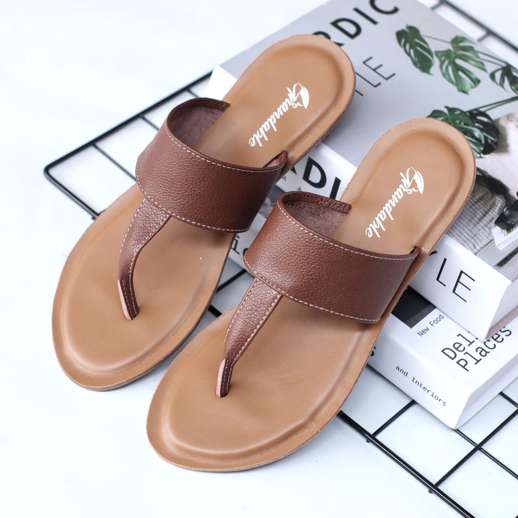 ABRHM x GESI Sandal Kulit Wanita Sandal jepit Papirut Asli Garut Sandal Wanita Casual Santai Original Murah Terlaris