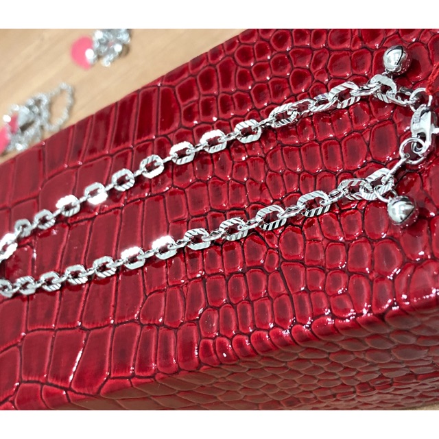 Gelang kaki rantai Tiffany Leaf emas putih