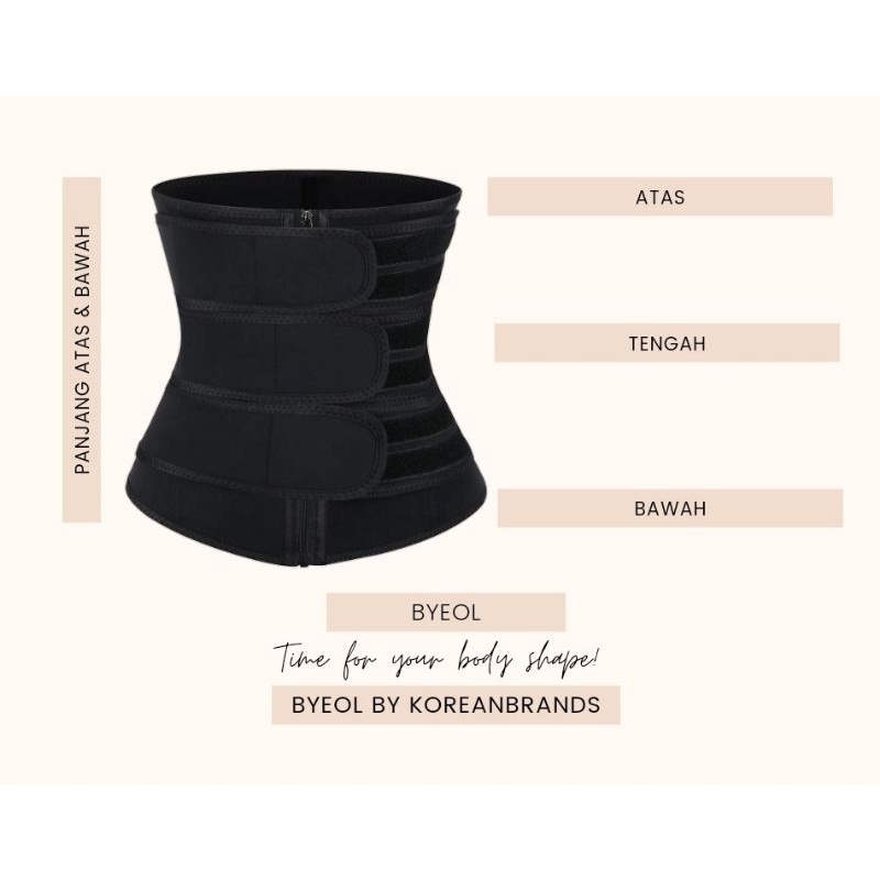 Korean Brands Byeol PostPartum Body Shape Corset - Byeol-a (KORSET MELAHIRKAN RESLETING WAIST SHAPER BELT RESLETING SLETING)