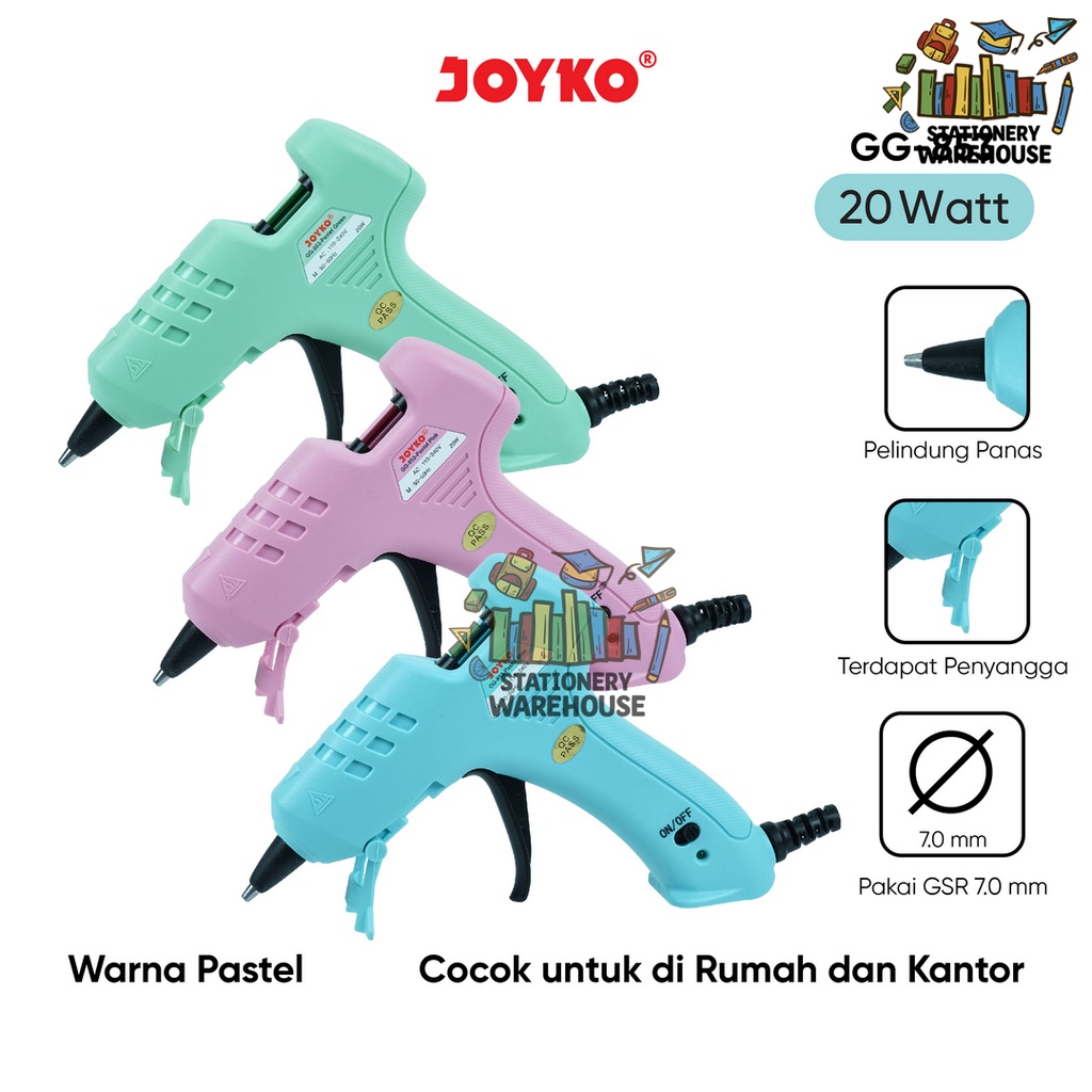 

Glue Gun Lem Tembak Joyko GG-853 20 Watt Pastel Color