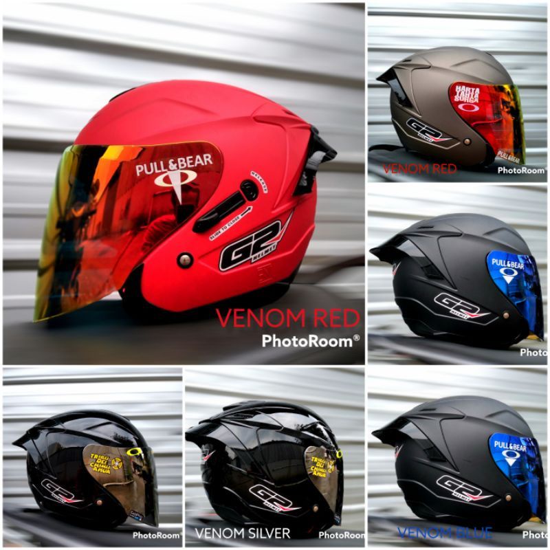 Helm G2 Optimak Double Visor Paket Ganteng Venom
