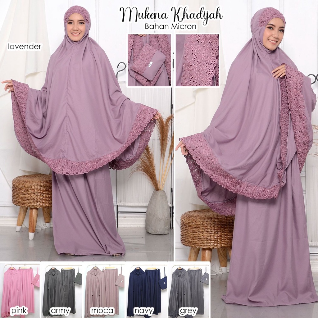 Mukena Khadijah Bahan Micron Cantik Murah RENDA Elegant dan mewah