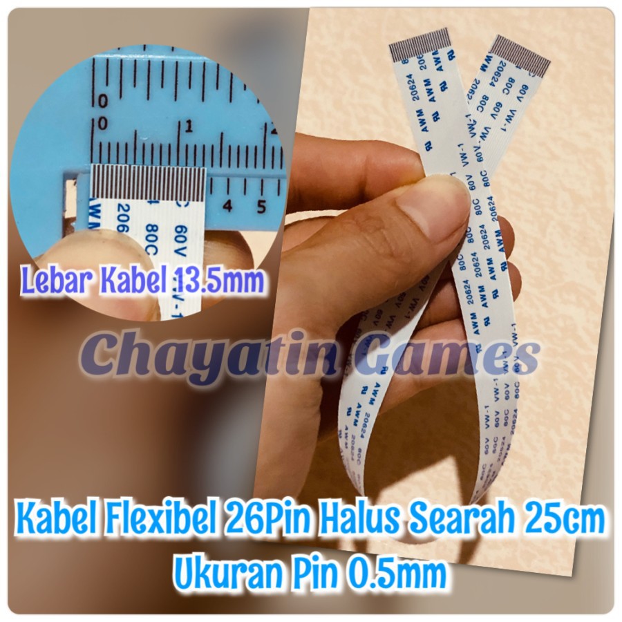 Kabel Flexibel 26 Pin Halus Searah Panjang Sesuai Varian Yang Ada Ukuran Pin 0.5mm