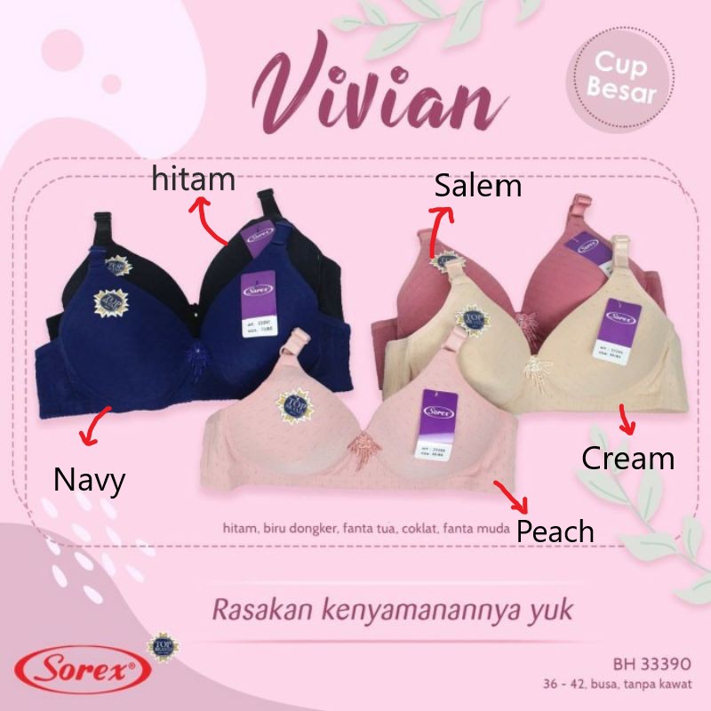 babybear Bra BH Sorex 33390 Tanpa Kawat Busa Tipis Cup Besar