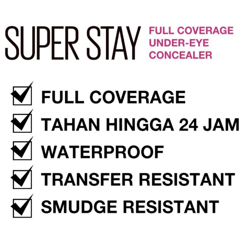 Maybelline Superstay 24H Full Coverage Long Lasting Under-Eye Concealer (Tahan Lama Hingga 24 Jam)