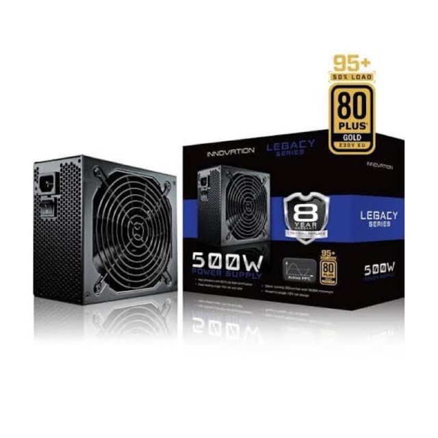 Power Supply Gaming Innovation Legacy 500W 80+ PSU PURE 500 WATT 80plus 80 Plus Gold Garansi Resmi