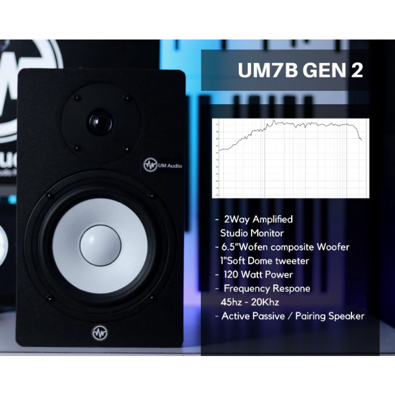 UM7B Gen2 Speaker Monitor flat Studio Original UM Audio Distributor Resmi bisa shopee pay later