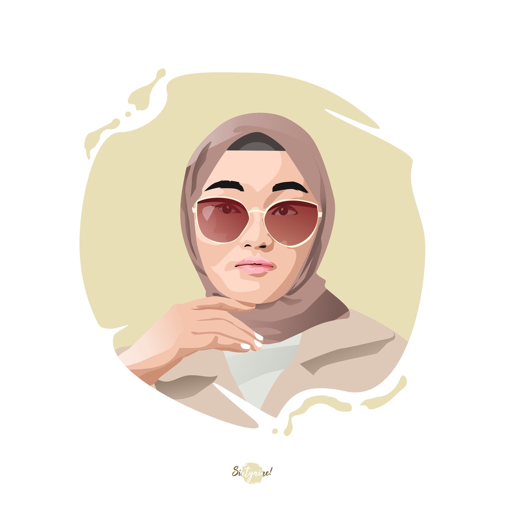 Karikatur Digital Sketsa Wajah (SOFTFILEONLY)