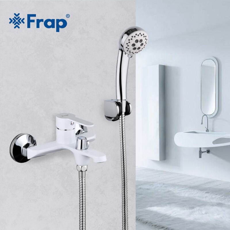 Frap White Bathroom Fixture Waterfall Restroom Bath Shower Faucets