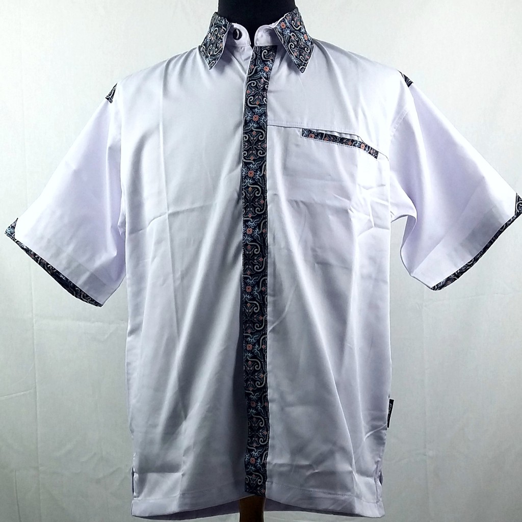 Kemeja Polos Seragam, Baju Kerja/Komunitas, American Drill Putih Batik