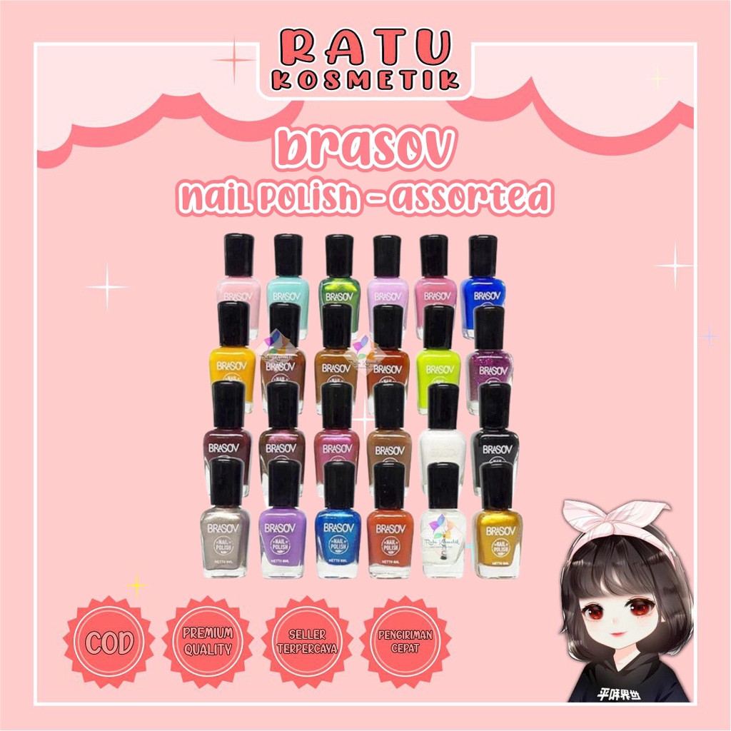 ❤ RATU ❤ Brasov Nail Polish | Kutek Warna 8ml | Cat Kuku Nail Polish 8ml | Merah Pink Bening Nude | Matte | Go Matte