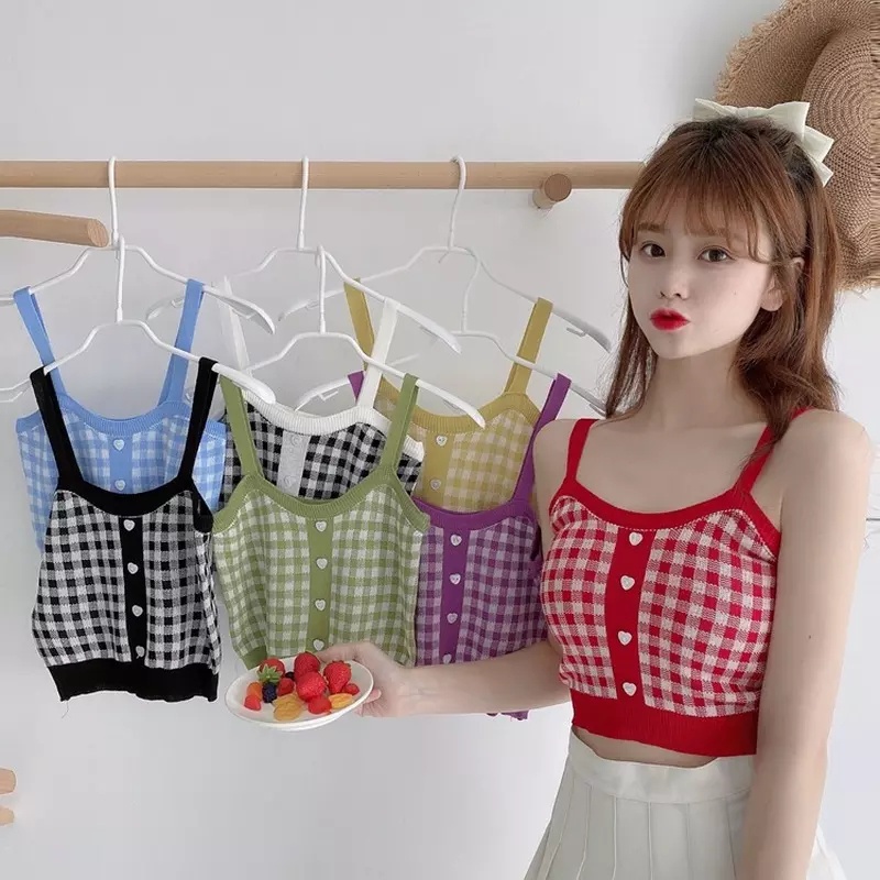 KOREAN SQUARE KNIT TANK TOP