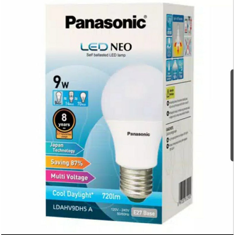 Lampu led Panasonic 9 watt cool daylight