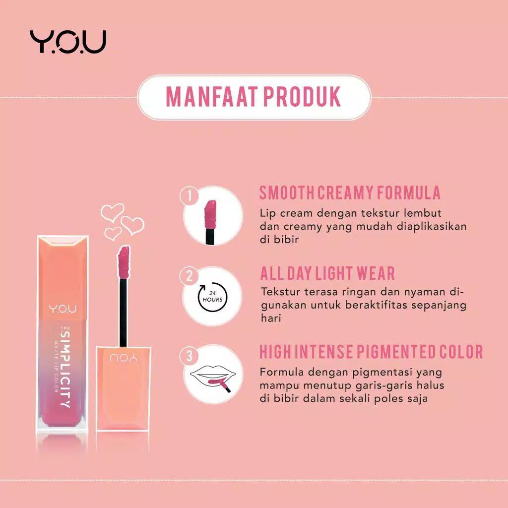 YOU The Simplicity Matte Lip Color Resmi Original