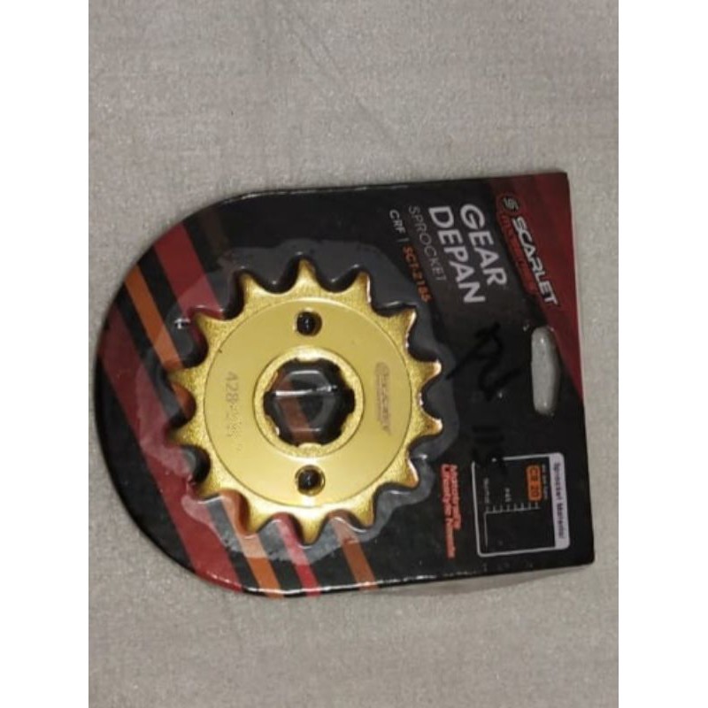 Gear / gir depan CRF 150 428*15 SCARLET