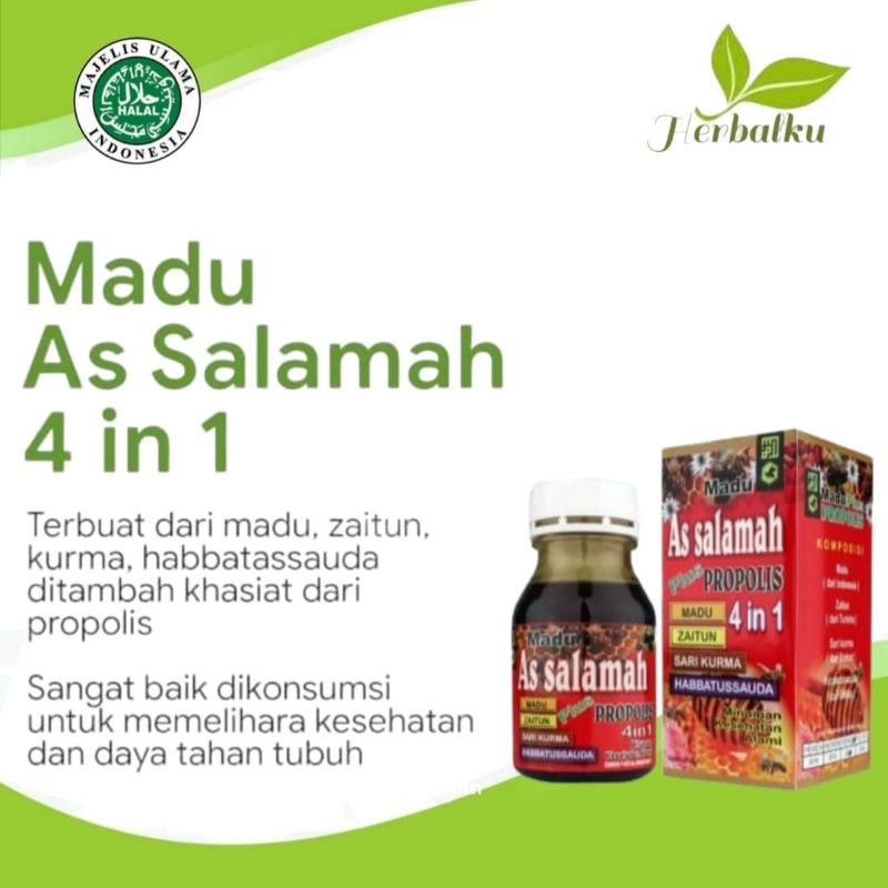 

Madu As salamah 4 in 1 plus propolis