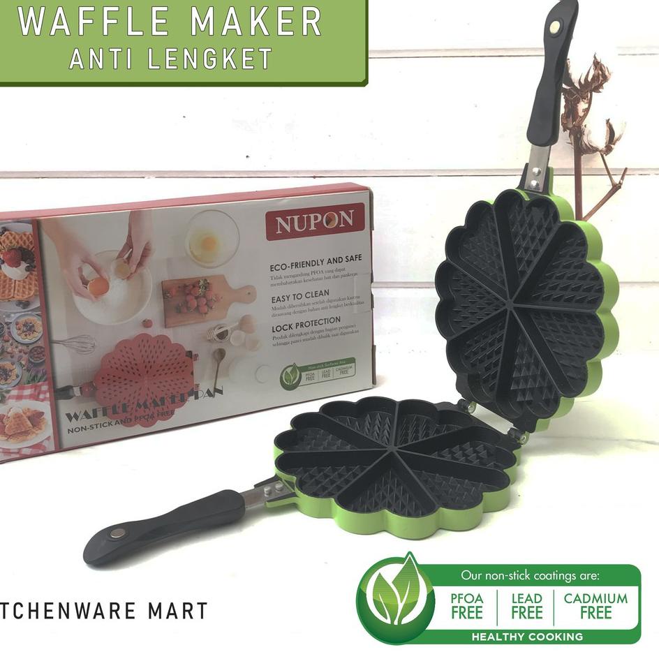 Murah Minggu Ini Cetakan Waffle hati bahan teflon - waffle maker NUPON -Cetakan waffle Croffle