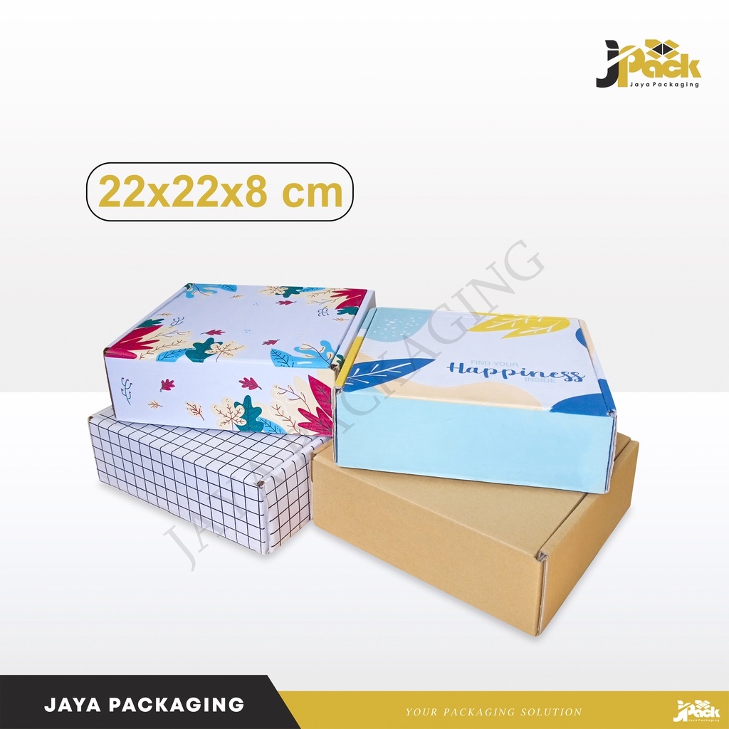 

Box 22x22x8 cm Kardus/polos/Hampers/hodie/grid/mukena/fitri/parcellebaran/autumn/happiness/ultah/ulang tahun/happybirthday/tinggi8