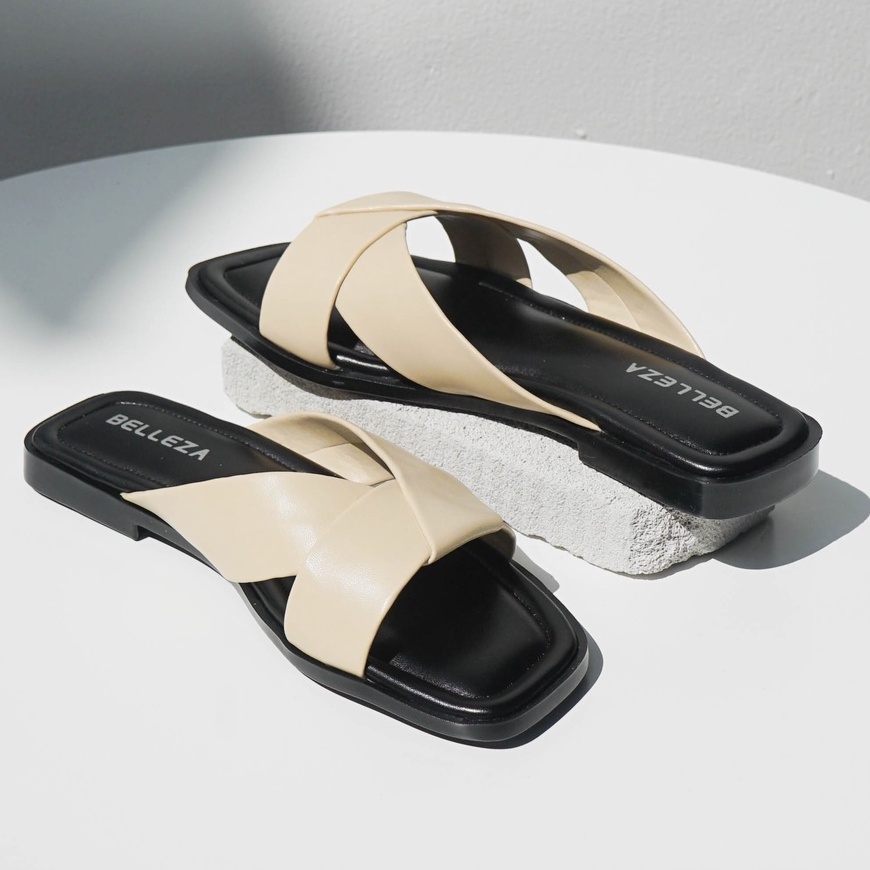Sandal Flat / Teplek Wanita Belleza Livia Cream