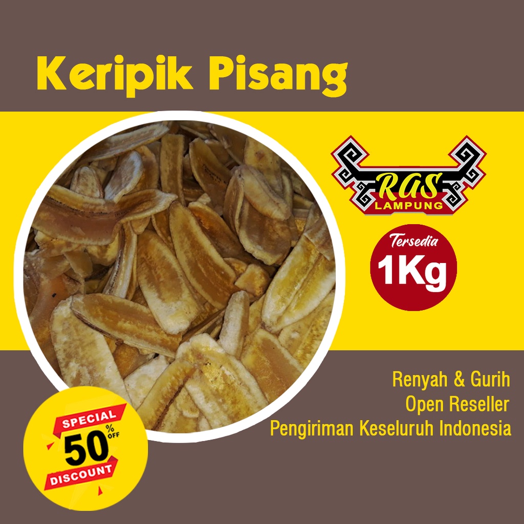 

Kripik Keripik Pisang 1kg Original Jajanan Cemilan Gurih Renyah Makanan Oleh-Oleh khas Lampung