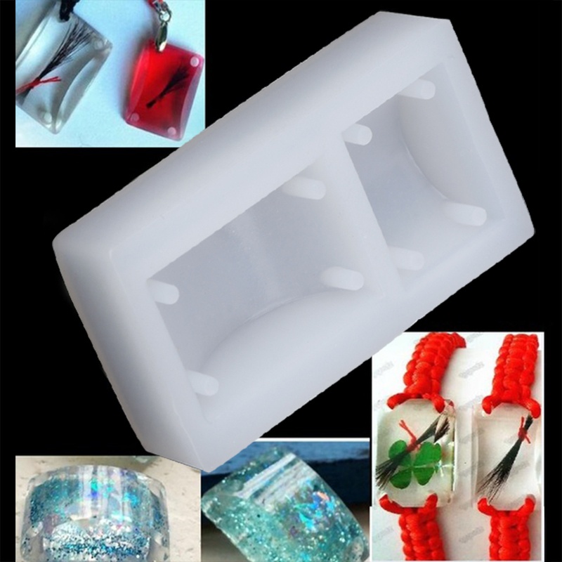 SIY  Rectangle Silicone DIY Mold Bracelet Pendant Jewellery Making Mould Resin Hole