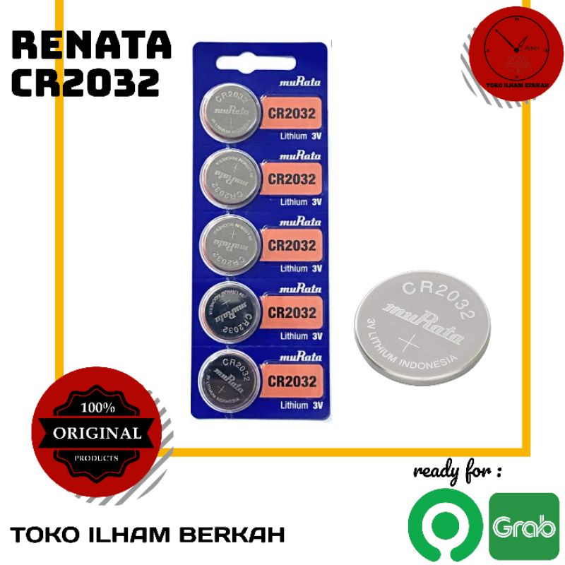 Baterai MuRata CR2032 Original Lithium Primary LiMNO2 Coin Cell 3 Volt / Batrai battery MuRata 2032