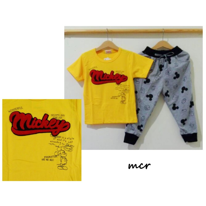 STKDL236 - Setelan CP Anak Laki Mickey Wonderful Yellow