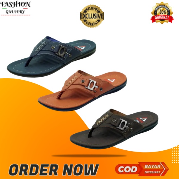 Sandal Sendal Pria kulit casual dewasa keren murah kekinian asli original 100% import  sandal pakalo