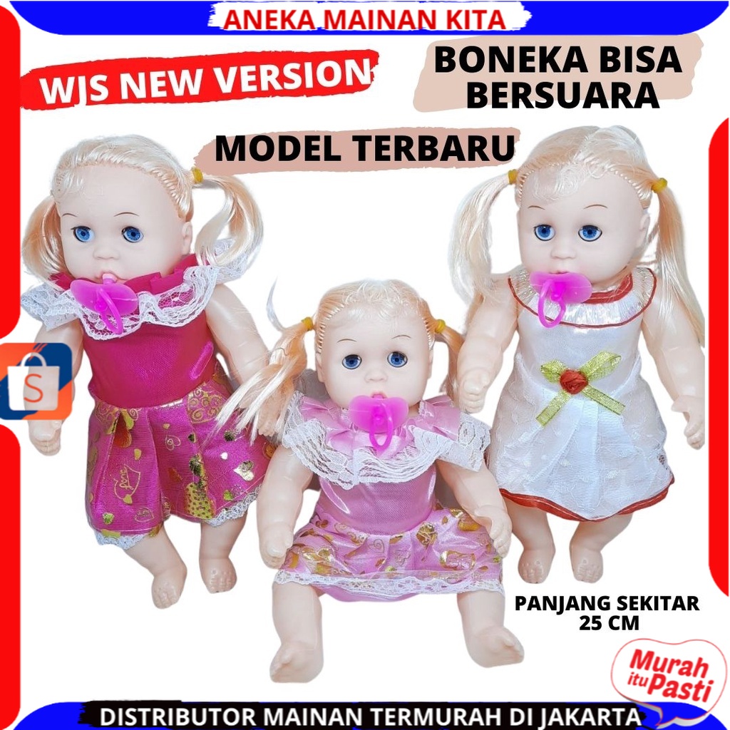 Mainan Anak Boneka Nangis Empeng ukuran BESAR 25cm - Boneka Bisa Menangis Terbaru Model Cantik