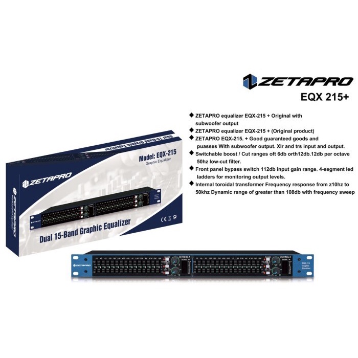 equalizer original zetapro EQX-215 + subwoofer