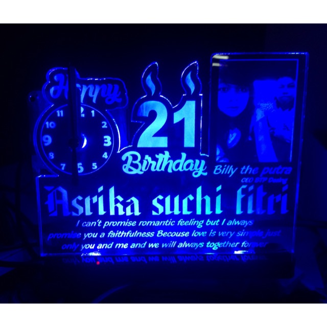 Akrilik lampu hias jam