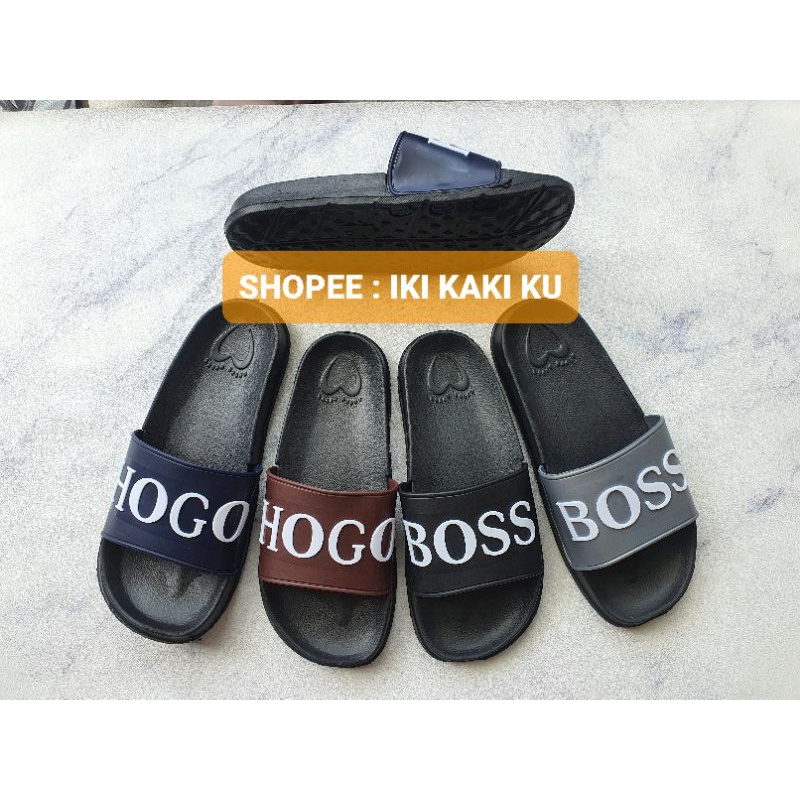 SANDAL SELOP PRIA LAKI HOGO BOSS BAHAN KARET MOKAYA 088-981