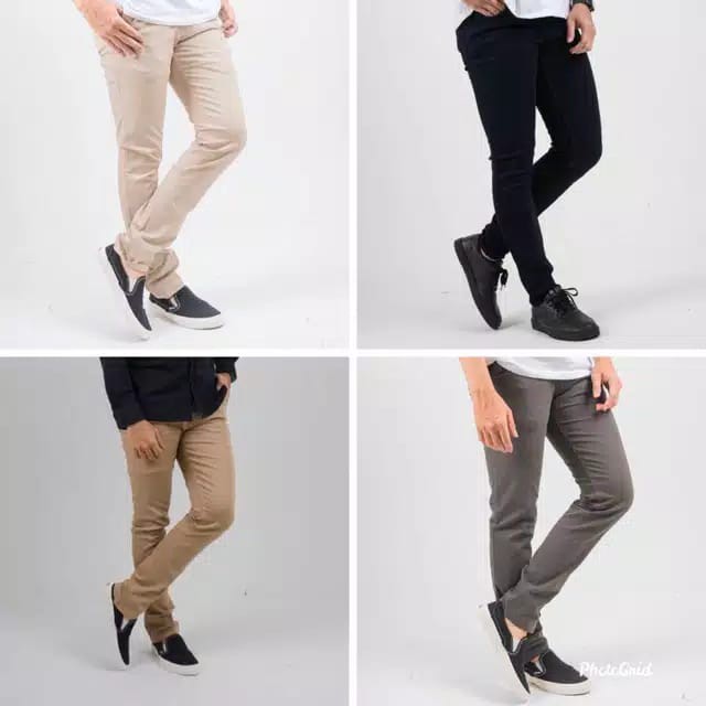 CELANA PRIA CHINO Slim fit Panjang Kerja kantor Santai Liburan Cowok Gentleman Boy Skinny