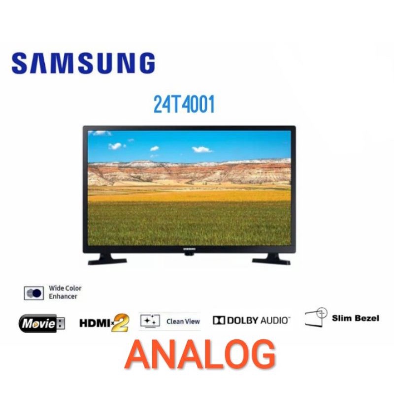 TV LED Samsung 24 inch Digital DVBT2 HD USB Movie 24T4003-24T4001 ( analog )
