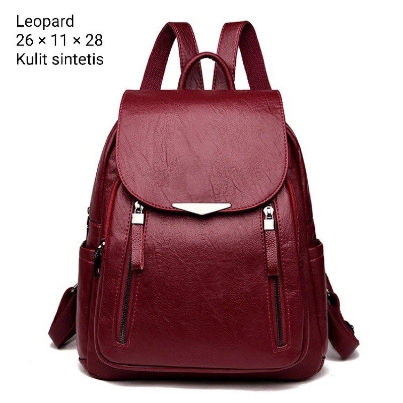 tas ransel wanita classic tas kulit backpack wanita backpack lather polos simple elegant cuteu