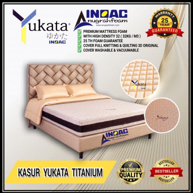 [ TITANIUM ] Kasur Busa Inoac Yukata Titanium super mewah Garansi Resmi 25 th dijamin tidak kempes