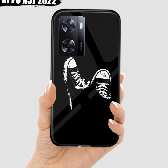 Bagus Banget.. Softcase Glass Kaca For OPPO A57 2022 Terbaru [K02] Casing HP OPPO A57 2022 - Case HP