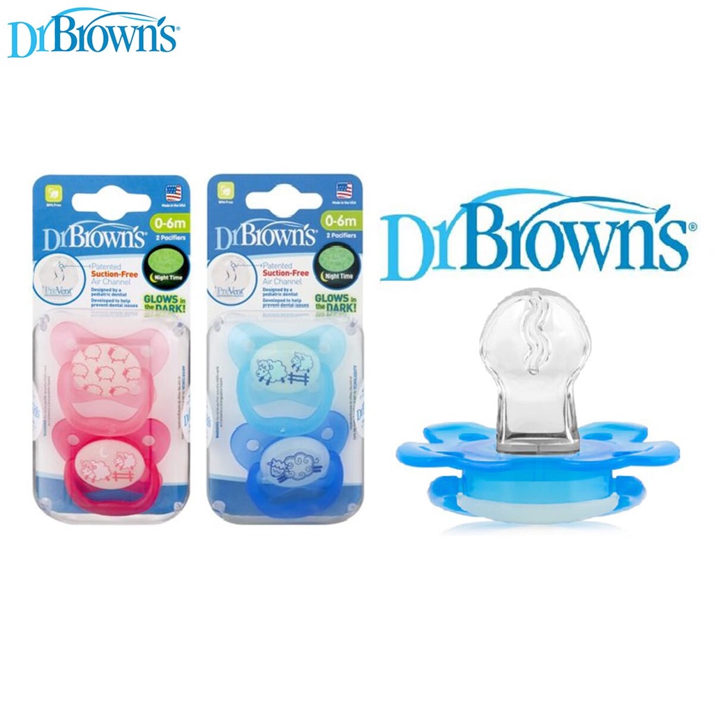 DR.BROWN PREVENT GLOW PACIFIER BUTTERFLY  S1(12006) / EMPENG BAYI