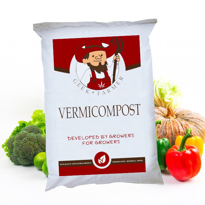 Pupuk Kompos Organik Kascing-Vermicompost (Geek Farmer)