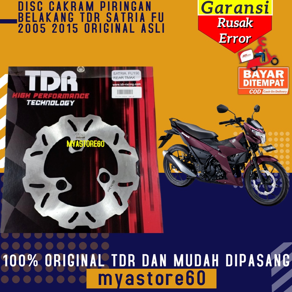 DISC CAKRAM PIRINGAN BELAKANG TDR AKSESORIS SPAREPART MOTOR SATRIA FU 2005 - 2015 ORIGINAL ASLI