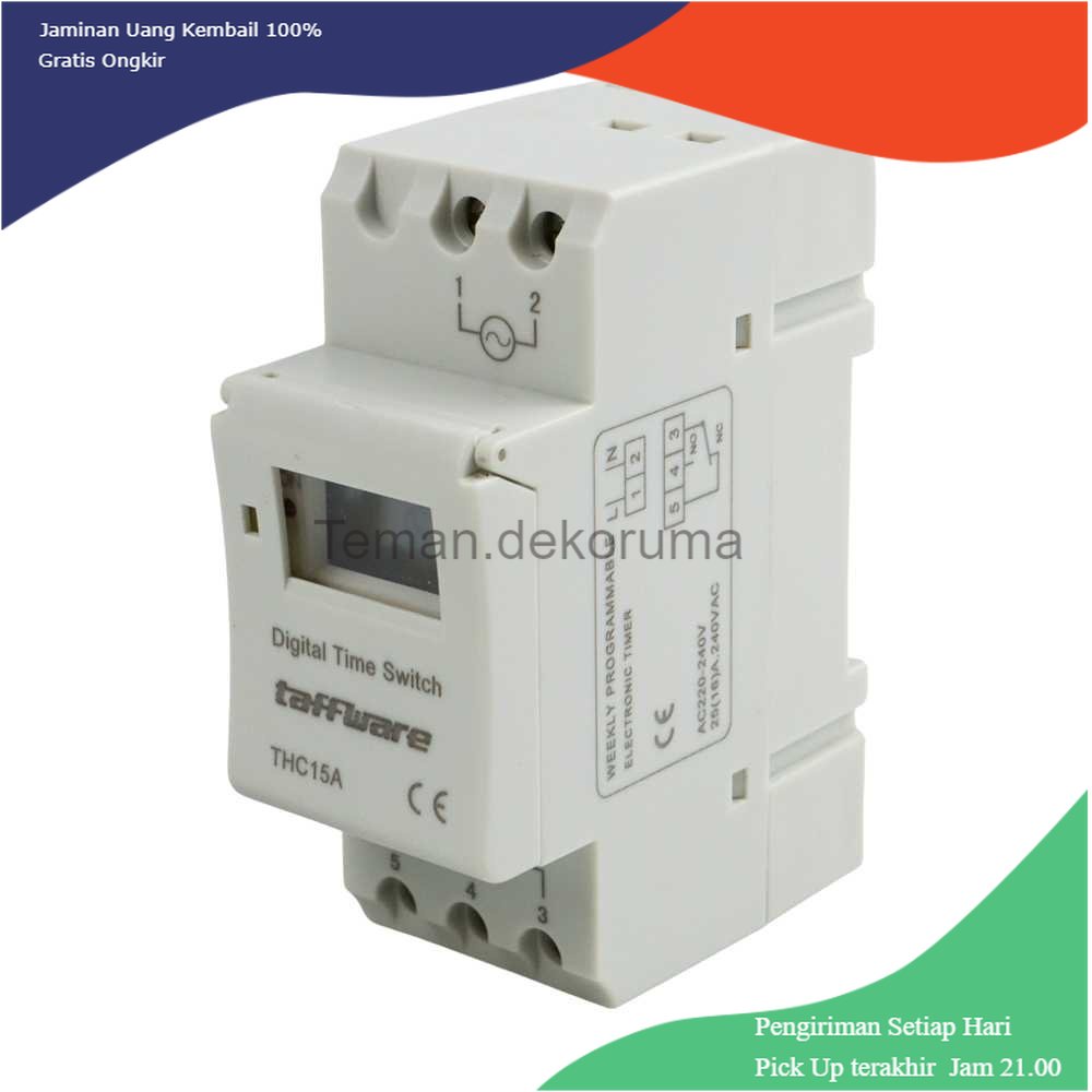 TD - SKT Taffware MCB Timer Programmable Switch Relay 16A 220V 2000W - THC15A